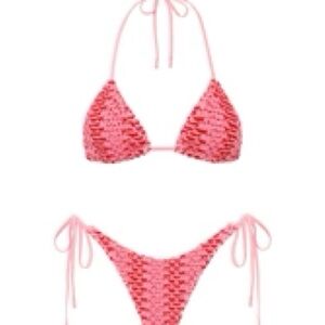 triangl swimwear Light Pink Crochet Triangle Top